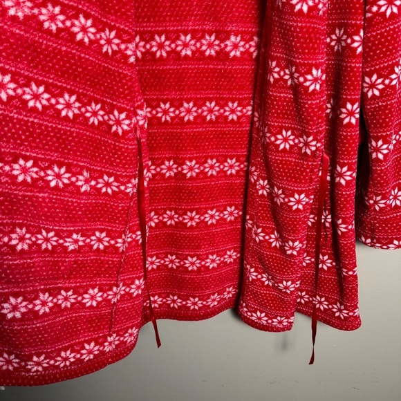 La Senza Women's Holiday Fleece Short Robe Red Size L/XL‎ *Missing belt tie - Picture 3 of 15